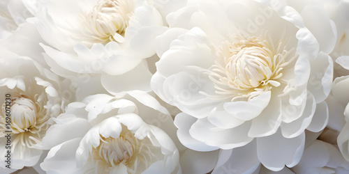 Abstract floral background with white peony  flowers 