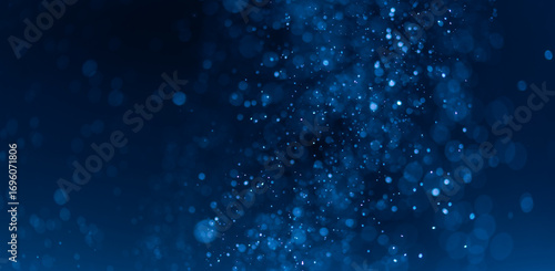 Abstract Blue bokeh defocus glitter blur background.