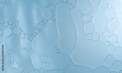 Abstract blue water oil bubbles background