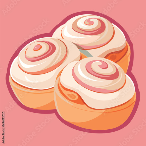 Yummy cinnamon rolls with icing.