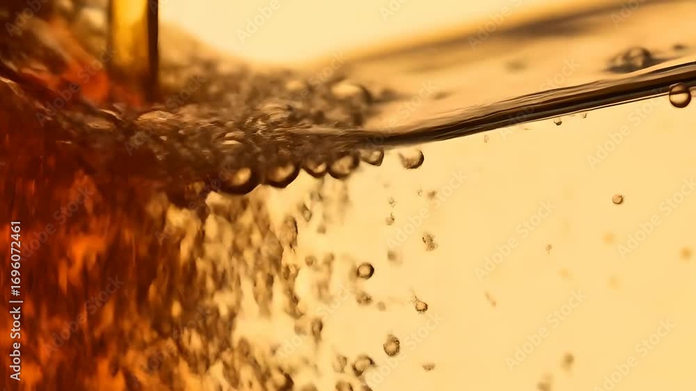 custom made wallpaper toronto digitalTea pouring with bubbles forming, a close-up shot capturing golden liquid motion. Use for beverages, cafes, bars, drinks advertising, refreshing visuals, and food industry promotions.