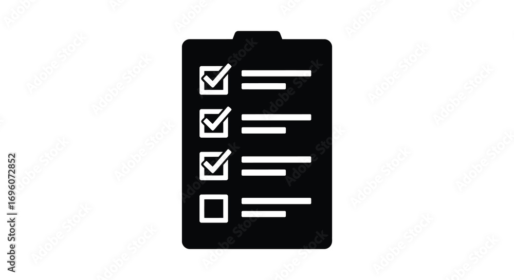 a checklist icon resembling a smartphone screen layout