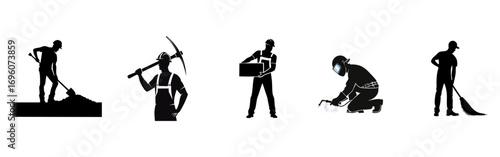 Silhouettes of Manual Laborers
