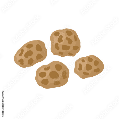 Tiger nuts isolated on white background. Chufa nuts healthy super food clipart in cartoon style. Vector illustration
