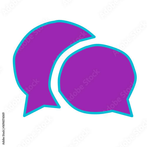 Two Overlapping Chat Bubbles Icon Vector Isolated
