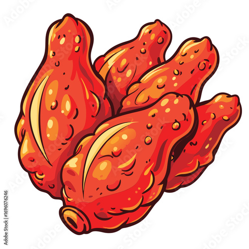 Crispy chicken wings. ready to eat.