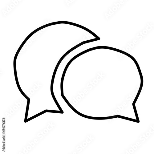 Two Overlapping Chat Bubbles Icon Vector Isolated