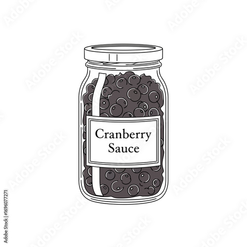A jar of cranberry sauce