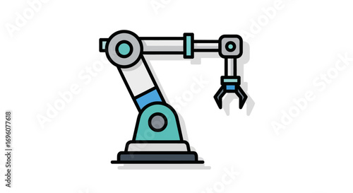 Robotic Arm Icon – Industrial Automation, Smart Factory, AI Technology
