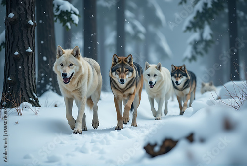 two dogs in the snow