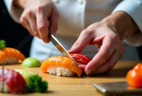 woman cutting vegetables on kitchen