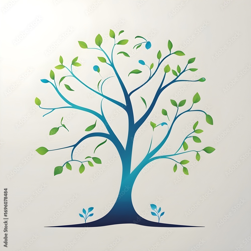 Obraz premium Flat Vector Tree Icon for Eco and Sustainability Projects