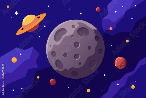 Asteroid Field Scene