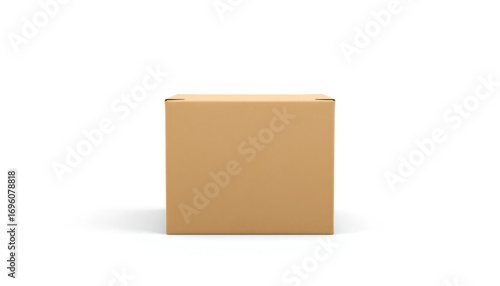 Wallpaper Mural Plain Cardboard Box on White Background Torontodigital.ca