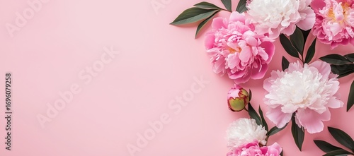 Peonies in Pink Background, Vibrant Blooms Showcasing Beauty and Elegance in ...
