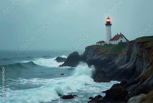 lighthouse on the rocks
