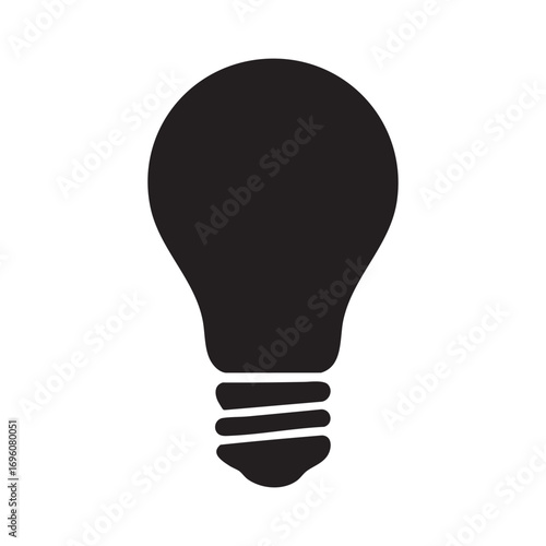 Light bulb isolated on white background vector illustration.