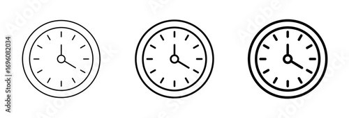 Vector art of clock icon set time symbol watch logo vector illustration of a clock showing the time alarm clock icon