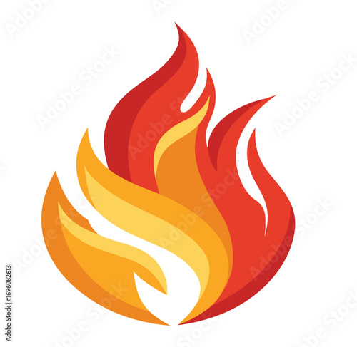 Fire flame icon. Flat illustration of fire flame vector icon for web
