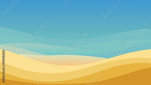 Vector illustration of sand dunes. Summer landscape. Flat design.