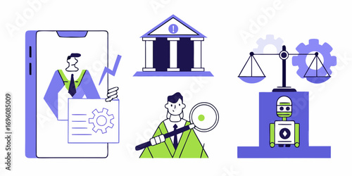 Digital transformation in law and finance with ai and technology concepts