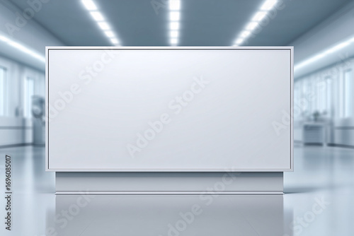 Wallpaper Mural Illuminated blank billboard mockup laboratory setting digital display modern environment front view advertising concept Torontodigital.ca