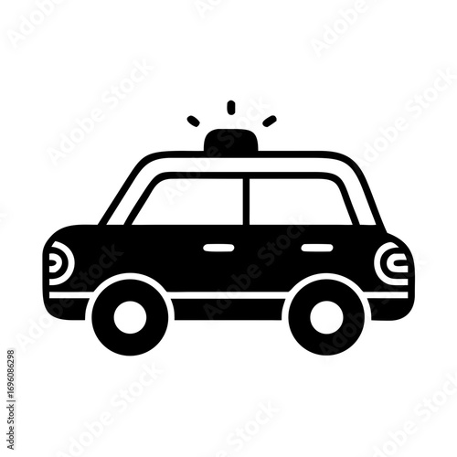 Vector graphic of a police car icon emergency vehicle law enforcement automobile public safety transport