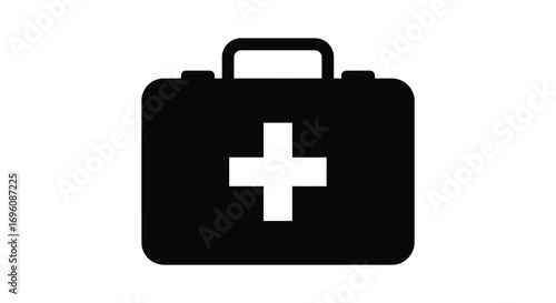 a medical bag icon with white cross symbol