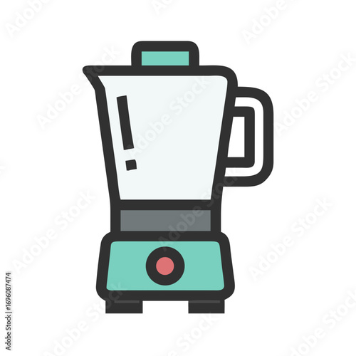 Stock vector illustration of a kitchen blender appliance for smoothies and food preparation design element
