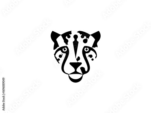 Striking cheetah face graphic captures wild elegance and raw power for dynamic branding
