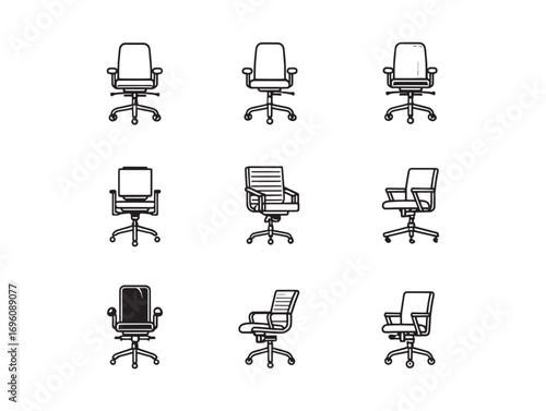 Office chair ergonomic design vector concept