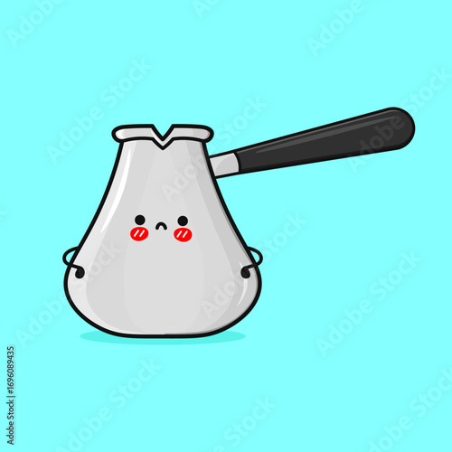 Cute coffee pot character illustration