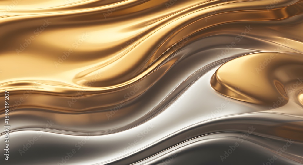 Fototapeta premium Metallic foil texture in gold and silver