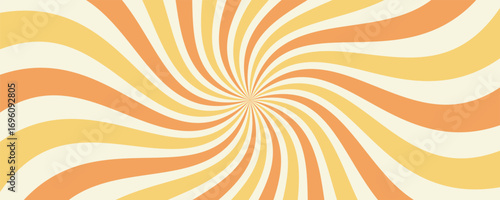 Curved lines in candy ice cream color. Colorful spinning stripes. Circle style concept for flyer, card, or brochure cover. Vector illustration.