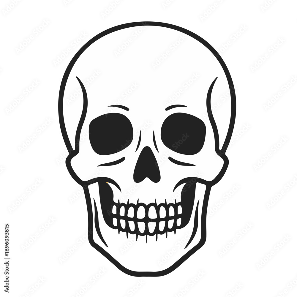 Fototapeta premium human skull illustration svg vector flat
