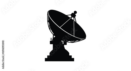 a large satellite dish standing tall against clear sky