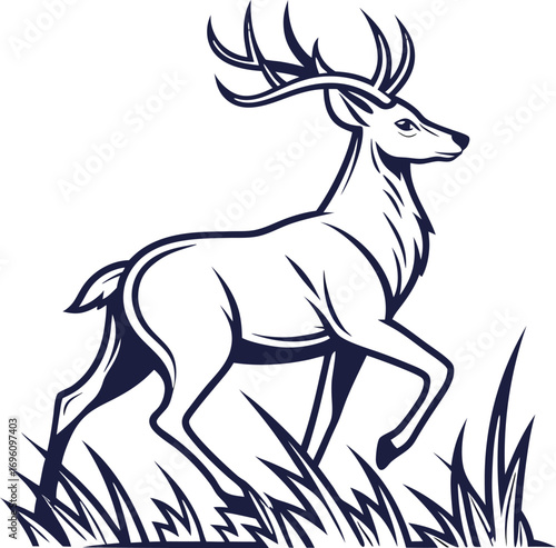 flat vector of modern deer logo clean simple minimal illustration