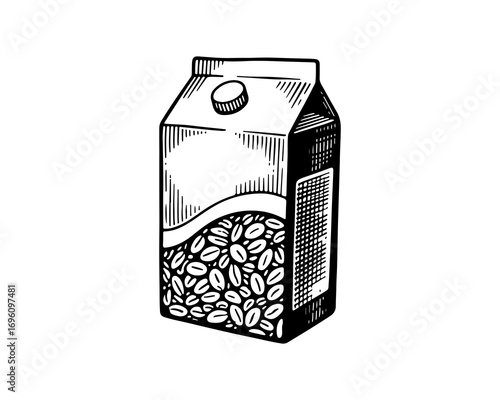 Cereal vector engraving style illustration