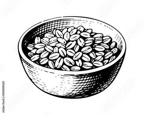 Cereal vector engraving style illustration