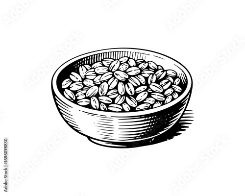 Cereal vector engraving style illustration
