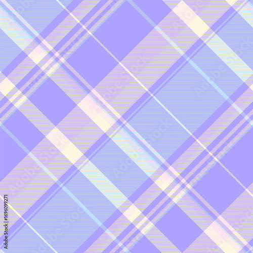 Strip vector texture fabric, picnic plaid textile check. Advertisement pattern background seamless tartan in indigo and light colors.