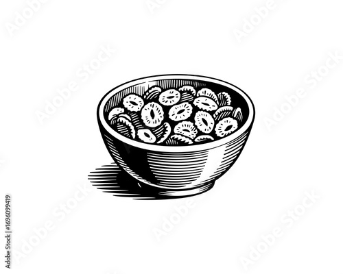 Cereal vector engraving style illustration