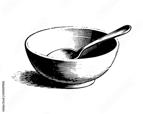 Cereal vector engraving style illustration