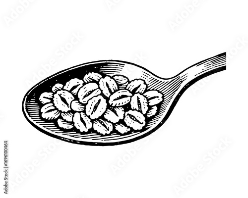 Cereal vector engraving style illustration