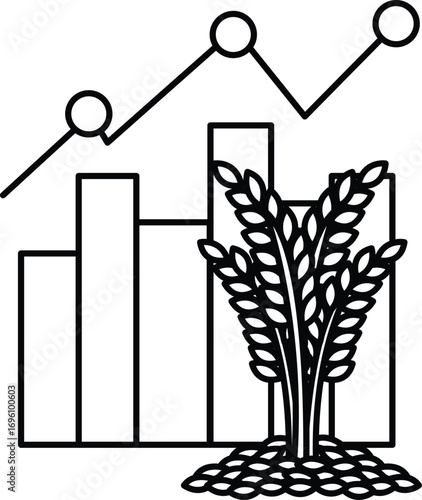 A black and white image of a tree with a bunch of coins on the ground