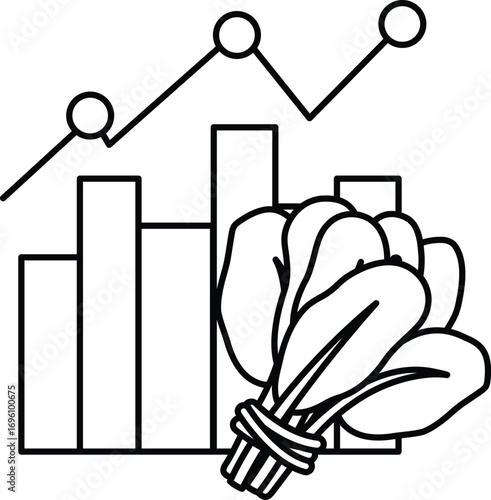 The graph shows a downward trend