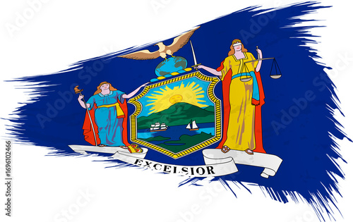 Tableau sur toile Brushstroke flag of New York