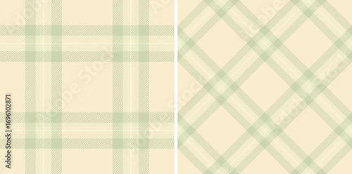 Vector fabric texture of plaid textile background with a seamless pattern check tartan. Set in summer colors for Easter celebration ideas.