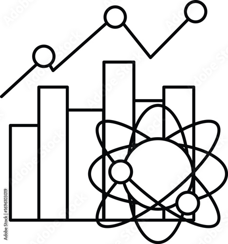 A graph with a bunch of circles and lines is drawn on a black background