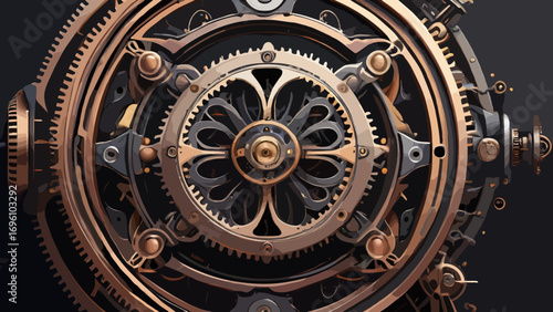 old clock mechanism isolated